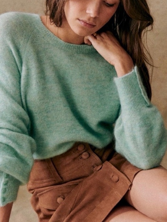 Sezane Sweaters - Sezane Louise Jumper in Aqua Size XS